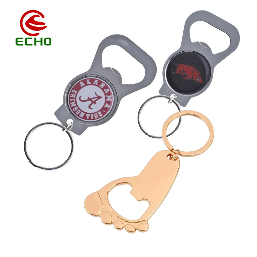 Gamepad Embroidery Paw Wholesale Bottle Opener Custom Tourism Souvenir Gift China Wholesale Customized Logo Metal Keychain with Rings