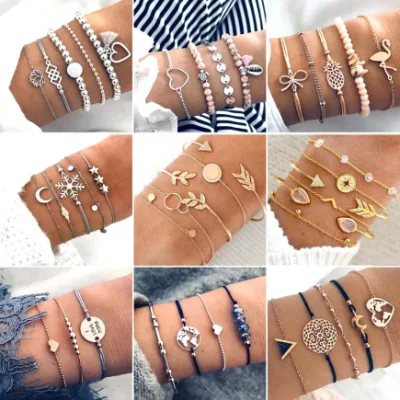 Heart Shell Star Moonbow Map Crystal Bead Bracelet Women Charm Jewelry Accessories