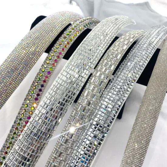 Wholesale High Quality Bling Bling Wide Glass Rhinestones Shoe Accessories Fashion Crystal Sandal Shoe Upper Accessories